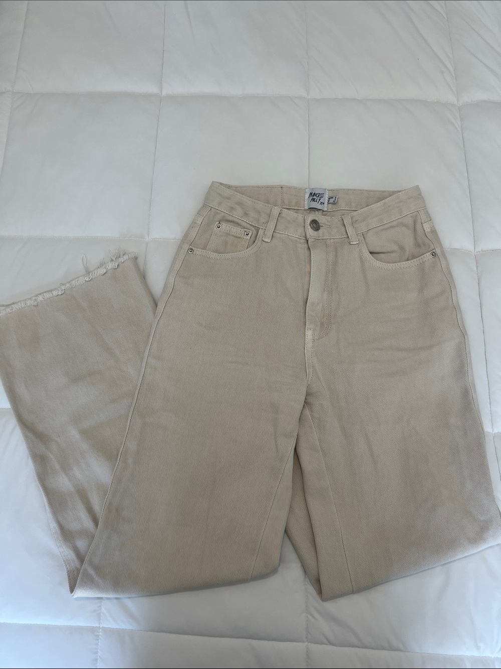 Princess Polly Wide-Leg Jeans in Beige